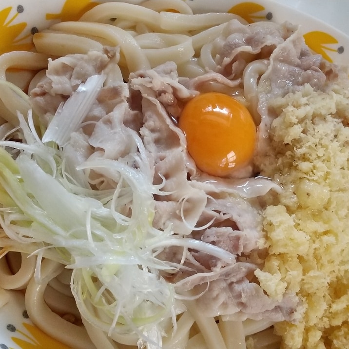 ネギとしょうがたっぷり釜玉うどん